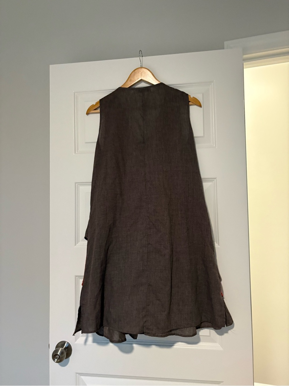 NWOT Brown Layered Sleeveless Dress with Red Accents Misslook Size Large - Picture 5 of 7
